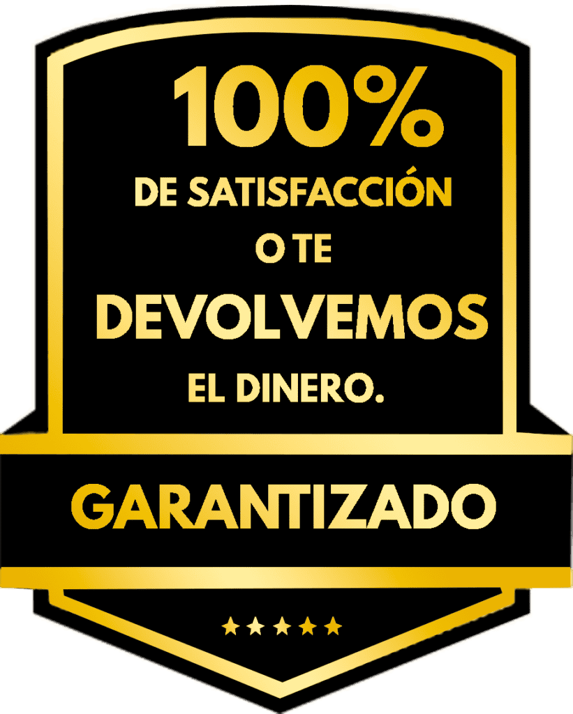 Sello de garantía 100% de satisfacción o devolución del dinero en amarres de amor
